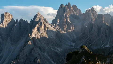 Scenic Sunset time-lapse at the Cadini di Misurina, Dolomites, Italy.  4k Stock Footage 214472455