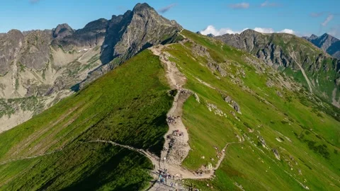 Scenic Timelapse of Clouds over Kasper Peak - Tatra Summer Hike Stock Footage 308189570