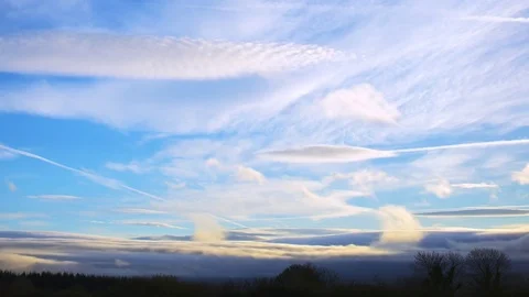 Scenic Timelapse Shot Of Clouds Rolling In Sky During Sunset Stock Footage 71120975
