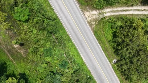 Scenic Top View of Forest and Countryside Road Stock Footage 316360180