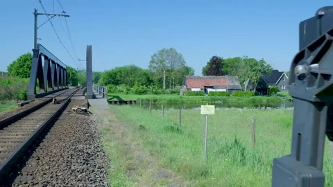 Scenic train journey through the dutch countryside Vídeo Stock 336903038