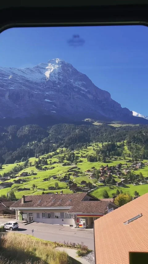 Scenic Train Ride in Grindelwald Stock Footage 329250446