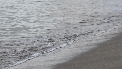 Scenic of tropical beach ocean waves hit sand coast and sound Stock Footage 112690921