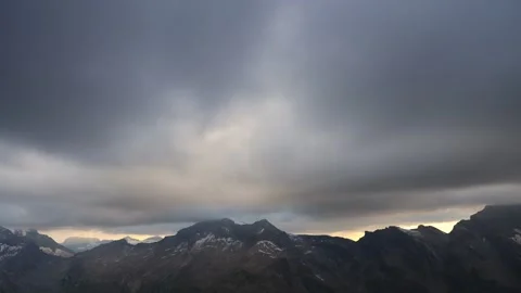 Scenic video timelapse of clouds moving above two mountain lakes turquoise water Stock Footage 316477534