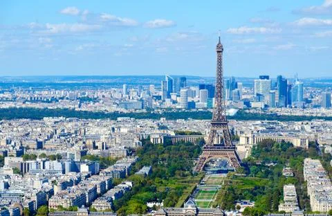 Scenic view from above on Eiffel Tower, Champ de Mars, Paris, France Stockfoto's
