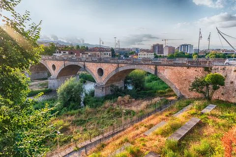Scenic view of Alarico bridge, Cosenza, Calabria, Italy Stock Photos