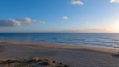 Scenic view of the Algarve Coast in Winter, south of Portugal Stock Footage 146135553