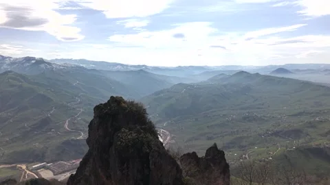 Scenic View from an Ancient Cliffside Historic Landmark Video stock 340355915