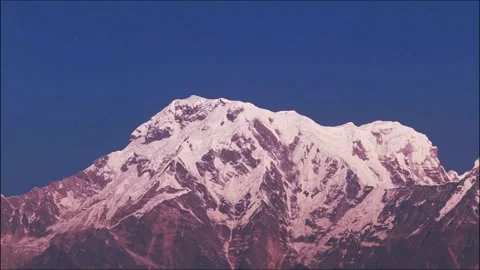 Scenic view of Annapurna Mountain Range viewed from Pokhara, Nepal. Stock Footage 137837016