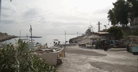 Scenic View Of Aphrodite Bay Coast Of Piraeus Near Athens Greece - Oct 13 2019 Stock Footage 337709759