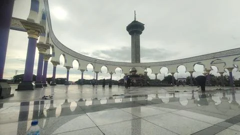 A scenic view of an architectural structure with a column and decorative el.. Stock Photos