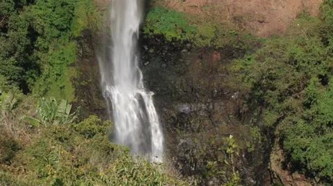 Scenic view to the beautiful Chamarel waterfall, Mauritius. Stock Footage 48639176