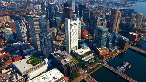 Scenic view of the beautiful modern urban landscape from drone. Approaching the Stock Footage 339366239