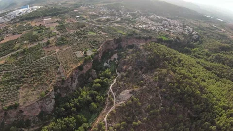 Scenic View Cascada del Brazal en el Salto de la Novia Spain waterfall Castellon Stock Footage 205878852