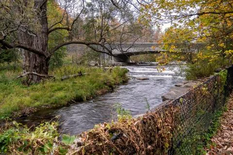 Scenic View of Chittenango Falls is Located in Cazenovia, New York, USA - A B Stock Photos