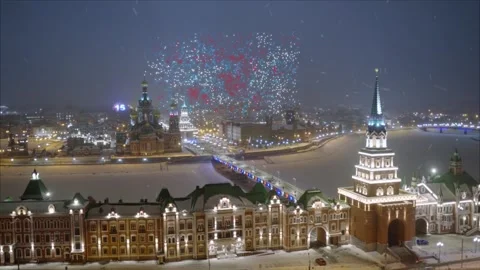 Scenic view of the city at night  Stock Footage 299568852