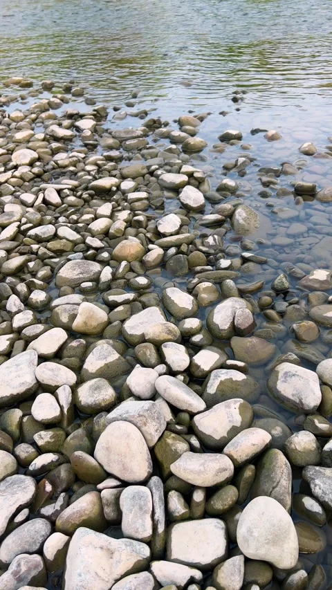 A scenic view of a clean mountain river with clear water 库存影片 346959726