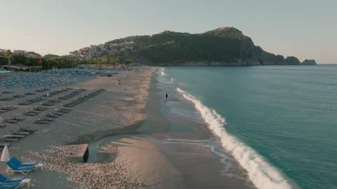 Scenic View of Cleopatra Beach in Alanya Stock Footage 282928294
