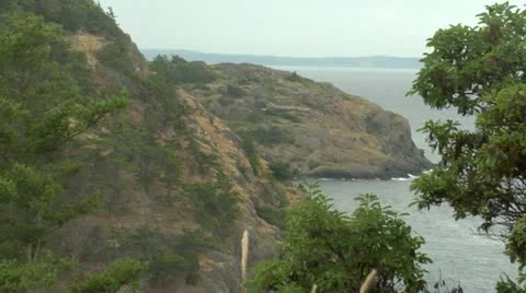 Scenic View of Cliff over Ocean Stock Footage 11856786