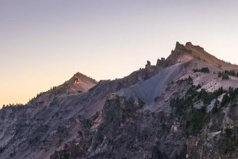 Scenic view of the cliff when sunset. Stock Photos