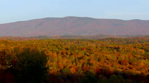 Scenic view of colorful fall foliage in Vermont countryside Stock Footage 288286019