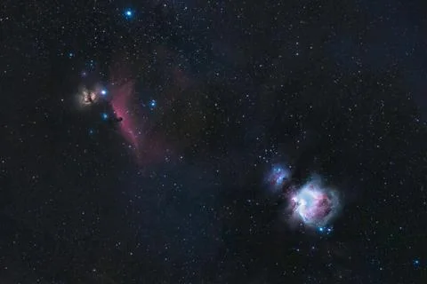 Scenic view of cosmic objects in the constellation's vicinity in the sky Foto stock
