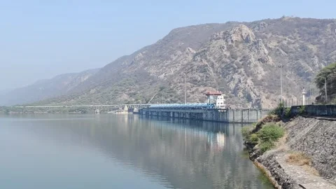 Scenic view of a dam in a mountains Stock Footage 327914857