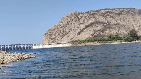 Scenic view of a dam in a mountains Stock Footage 327916287