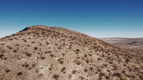 Scenic view to desert hill flight camera. Desert landscape. Stock Footage 88062255