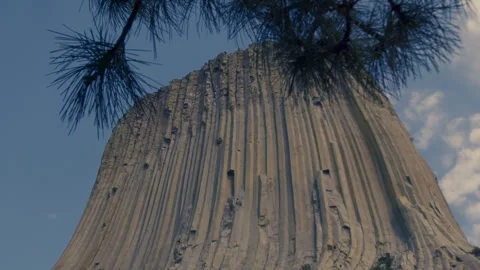 A Scenic View Of Devils Tower In Wyoming Video stock 347551597