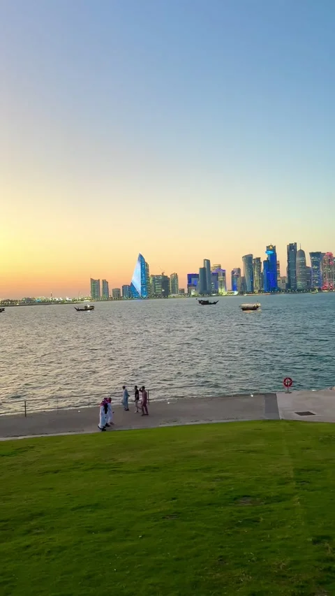 Scenic view from Doha Corniche, Doha, Qatar- January 03, 2026 Stock Footage 325897308