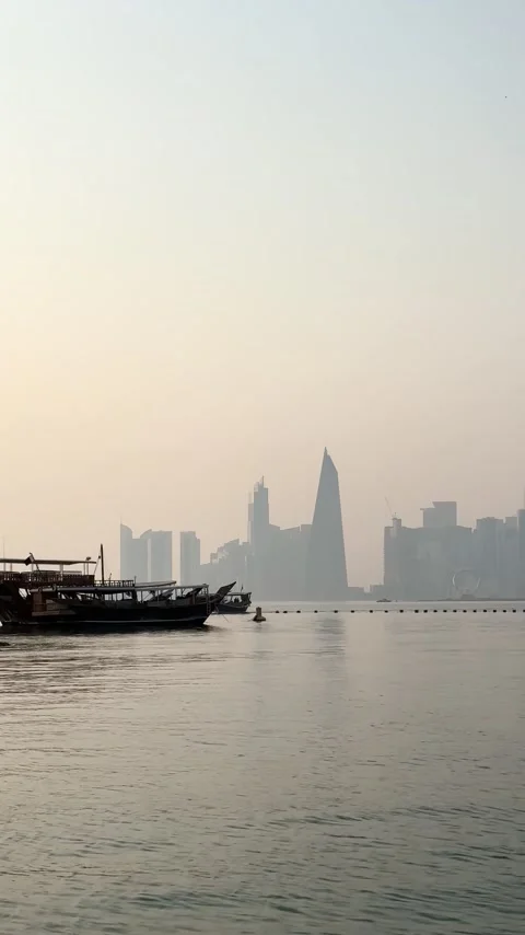 Scenic view from Doha Corniche , Doha, Oman - January 03 2026 Video stock 325898595