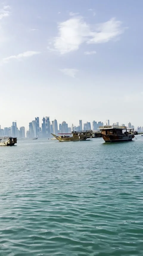 Scenic view from Doha Corniche, Doha, Qatar- January 03, 2026 Stock Footage 325900123