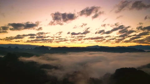Scenic view dramatic beautiful sunset sky. Natural Sunset Sunrise Video stock 265203282