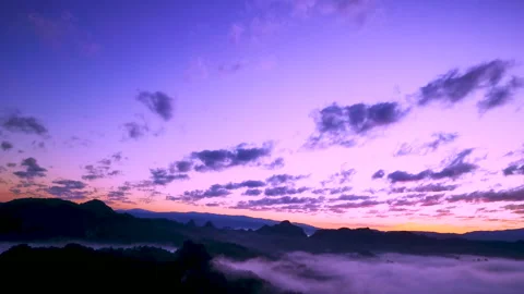 Scenic view dramatic beautiful sunset sky. Natural Sunset Sunrise Stock Footage 265203427