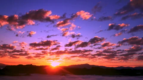 Scenic view dramatic beautiful sunset sky. Natural Sunset Sunrise Видео 265203834