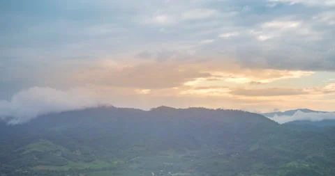 Scenic view dramatic beautiful sunset sky. Natural Sunset Sunrise on meadow silh Stock Footage 274470442