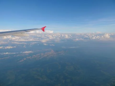 Scenic View Of Dramatic Sky clouds During Sunset, from plain Stock Photos