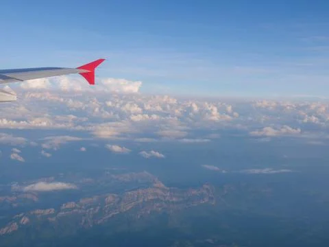 Scenic View Of Dramatic Sky clouds During Sunset, from plain Stock Photos