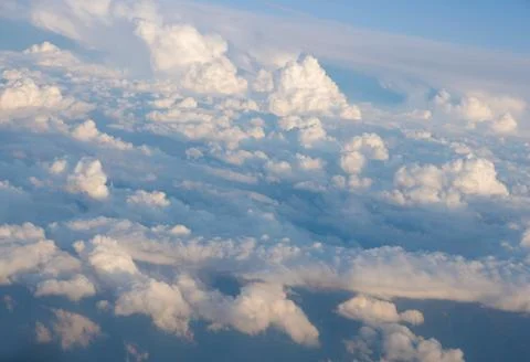 Scenic View Of Dramatic Sky clouds During Sunset, from plain Stock Photos