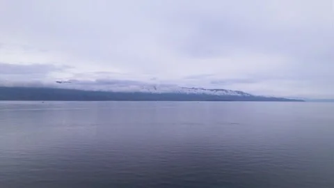 Scenic view from a drone shoot in the middle of the lake Stock Footage 259004904