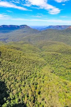 Scenic view from Echo Point in the Blue Mountains overlooking Jamison Valley Foto stock