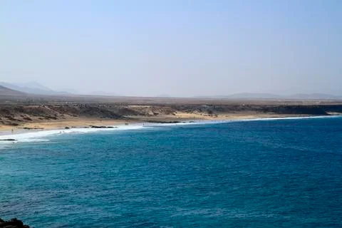 Scenic view El Cotillo beach on Fuerteventura, Canary Islands Stock Photos