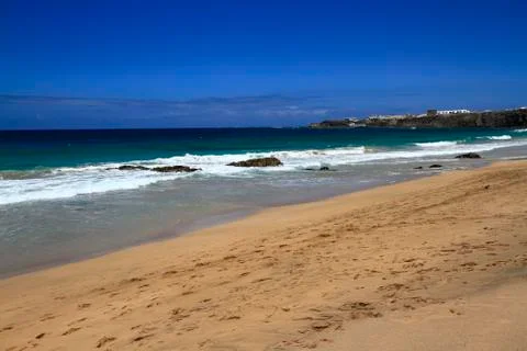 Scenic view El Cotillo beach on Fuerteventura, Canary Islands Stock Photos