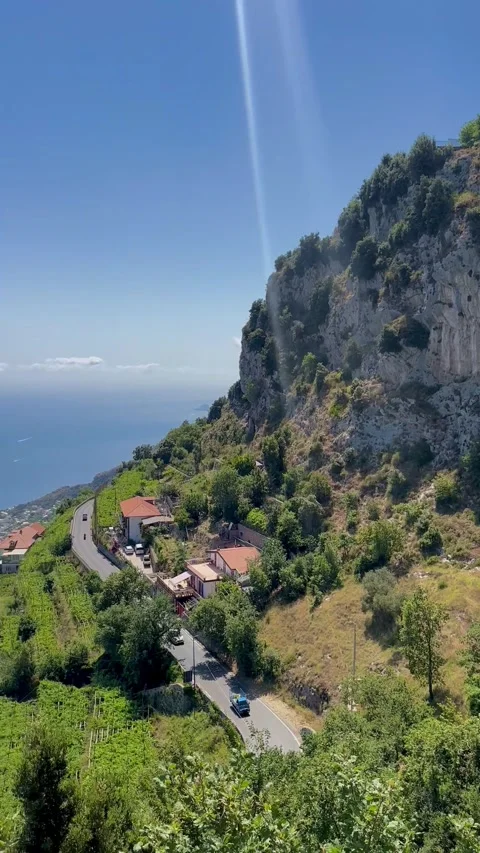 Scenic View of Fausto Coppi Monument, Italian Coastline Stock Footage 280510997