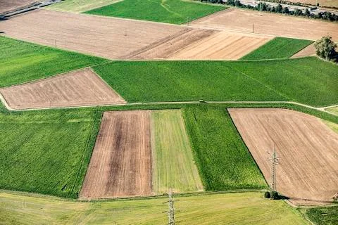 Scenic view to fields in the rural area Main-Taunus Kreis Stock Photos