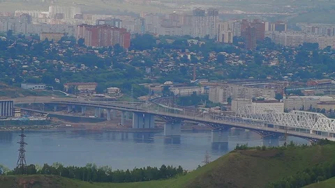 Scenic view from high mountain Sun City Cityscape Stock Footage 70807176