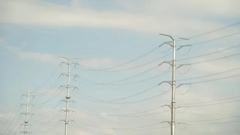 Scenic view of the high voltage tower. 動画素材 267065678