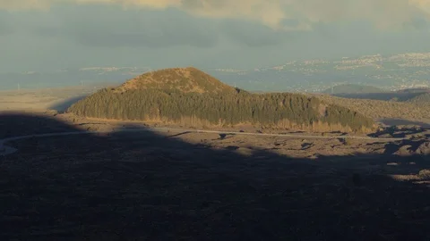 A scenic view of hills from Mount Etna Stock Footage 88562672