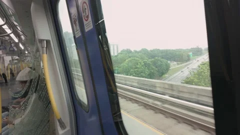 Scenic view of interior of the MRT (Mass Rapid Transit) 動画素材 284393639